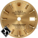 Ladies Rolex Datejust Champagne Stick T Swiss Made T Dial Two-Tone